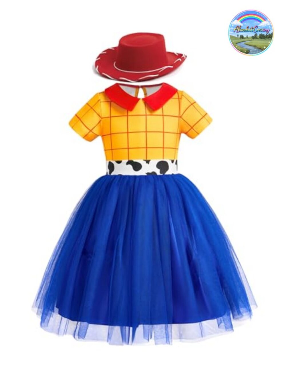 Girls Princess Jessie Costume Dress Hat Cosplay Halloween Party Outfit